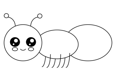 Cute Ant Clip Art Line Art Version Coloring Page